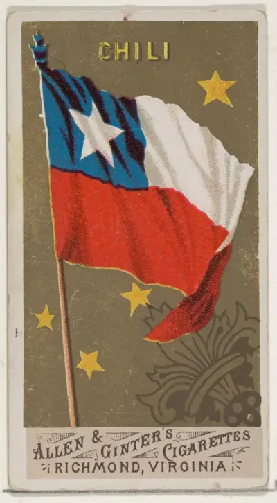 Chile, from Flags of All Nations, Series 1 (N9) for Allen & Ginter Cigarettes Brands