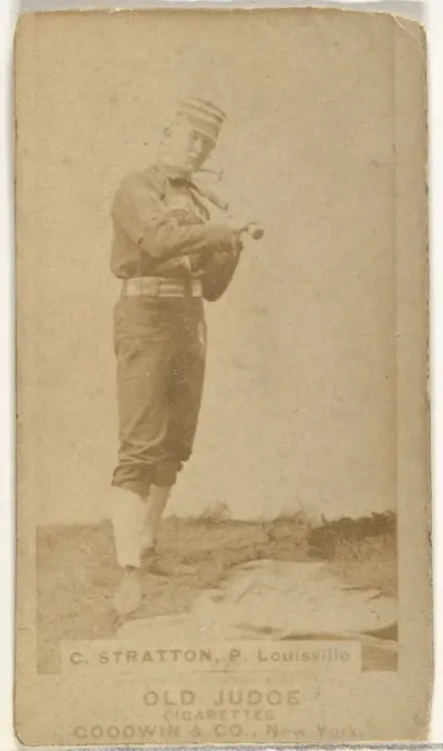 Chilton Scott Stratton, Pitcher, Louisville Colonels, from the Old Judge series (N172) for Old Judge Cigarettes