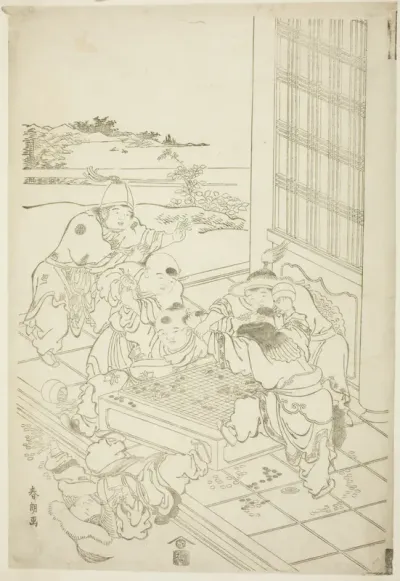 Chinese and Tartar Boys Quarreling over a Game of Go