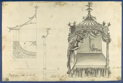 Chinese Bed, in Chippendale Drawings, Vol. I