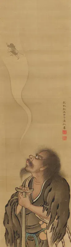Chinese Immortals [one of a pair]