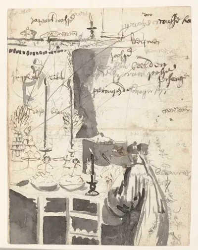 Chinese man making an offering