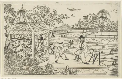 Chinese trommelaar op plateau in landschap