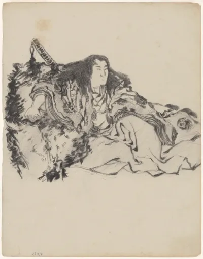 Chinoiserie, een zittende man