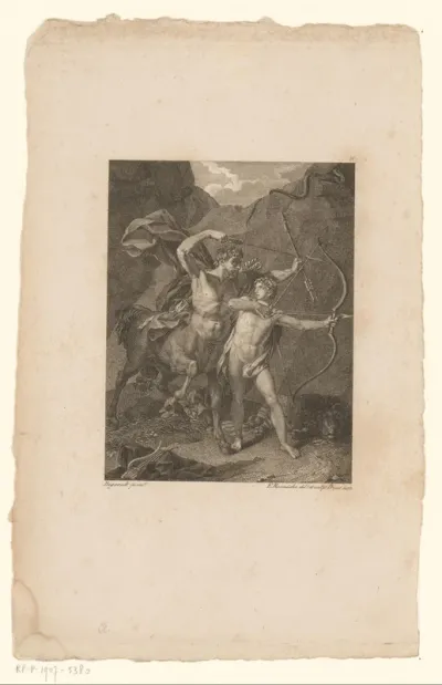 Chiron leert Achilles de boog te spannen