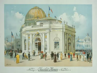 Chocolate-Menier Pavilion, World's Columbian Exposition, Chicago, Illinois, Perspective View