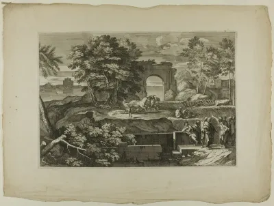 Christ and His Disciples with a Triumphal Arch in the Distance