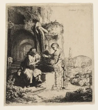 Christ and the Woman of Samaria Among Ruins