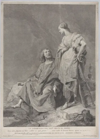 Christ and the woman of Samaria at the well, from the series of 112 prints of the sacred history, after the painting by Giovanni Battista Piazzetta