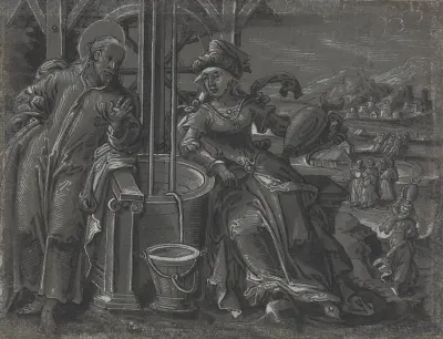 Christ and the Woman of Samaria [verso]
