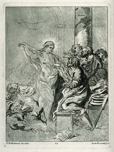Christ appearing to the apostle Thomas after the Resurrection
