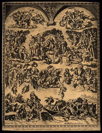 Christ appears in the skies on the day of judgement