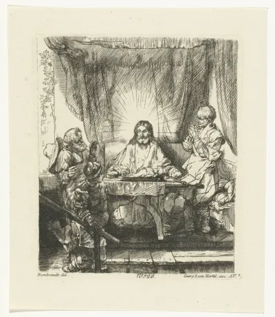 Christ at Emmaus: the larger plate