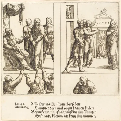 Christ before Caiaphas, and Peter Denying Christ