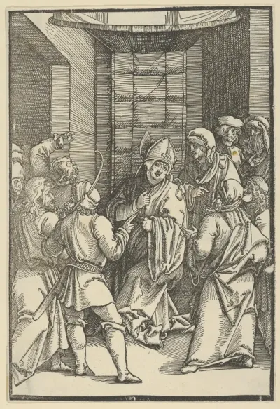 Christ before Caiaphas, from Speculum passionis domini nostri Ihesu Christi