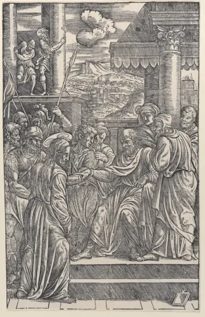 Christ before Pilate, from a series of sixteen prints of the Passion of Christ