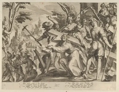 Christ Carrying the Cross, plate 4 from "Thronus Justitiae, tredecim pulcherrimus tabulis..."