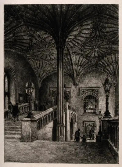 Christ Church, Oxford: interior of staircase leading to the hall