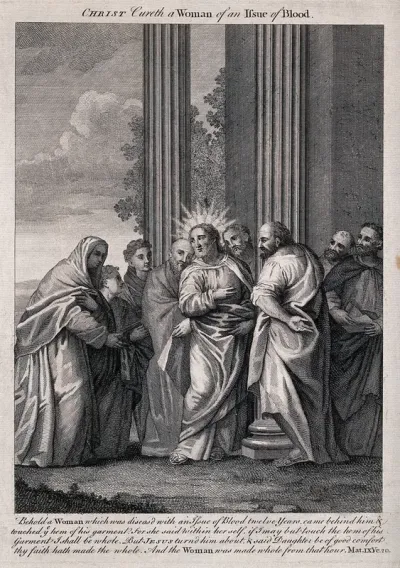Christ cures a woman with a haemorrhage
