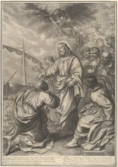 Christ Giving Custody of His Herds to St. Peter, from The Passion of Christ, plate 30