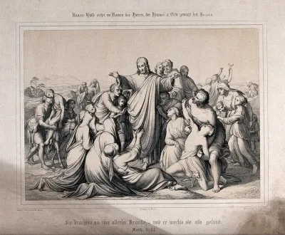 Christ healing a group of sick people