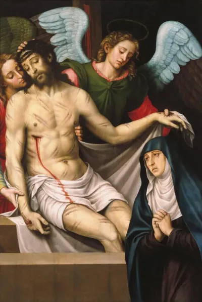 Christ in the Arms of Two Angels