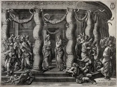 Christ in the temple with the woman taken in adultery