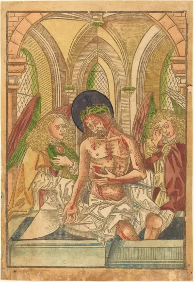 Christ in the Tomb with Two Angels