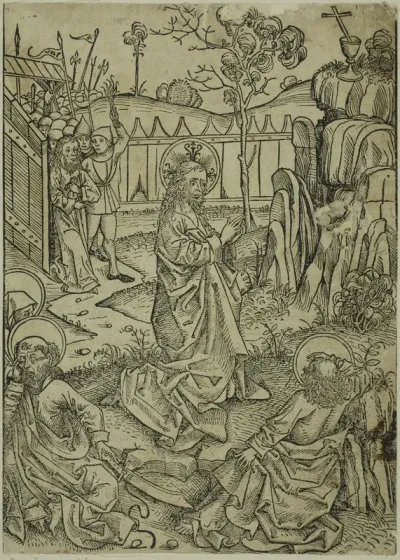 Christ on Mount of Olives, page 52 from the Treasury (Schatzbehalter)
