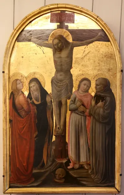 Christ on the Cross Between Mary Magdalene, the Virgin, Saint John, and Saint Bernardo degli Uberti
