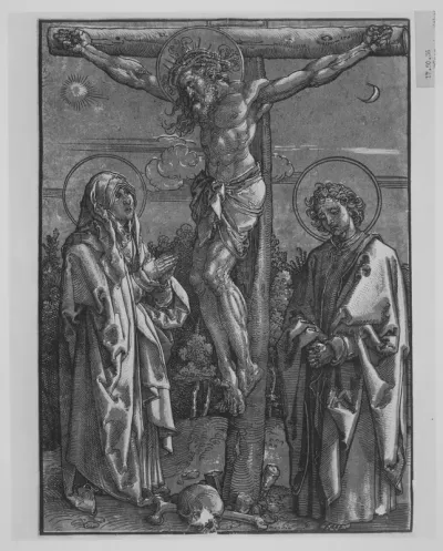 Christ on the Cross flanked by the Virgin and Saint John