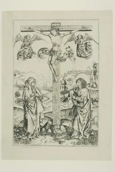 Christ on the Cross With Two Angels