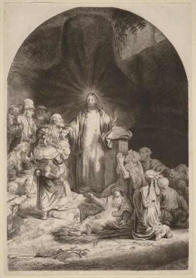 Christ Preaching and Healing (Fragment from the Hundred Guilder Print)