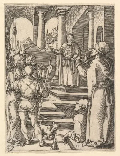 Christ presented to Pilate by henchmen, from "The Passion of Christ", after Dürer