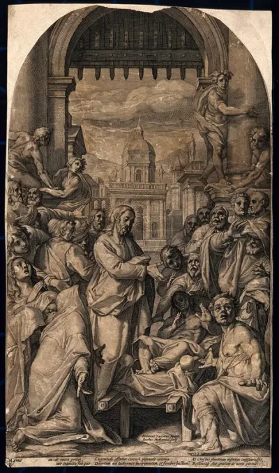 Christ raises the son of the widow of Nain from the dead