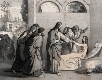 Christ raising the daughter of Jairus (Luke 9.41-56)