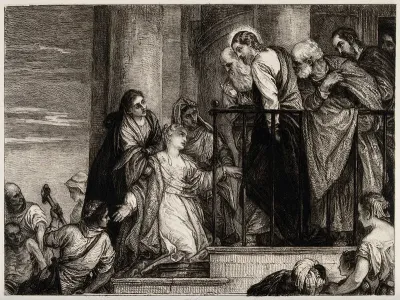 Christ raising the daughter of Jairus (Luke 9.41-56)