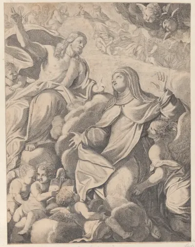 Christ receiving the Virgin in heaven