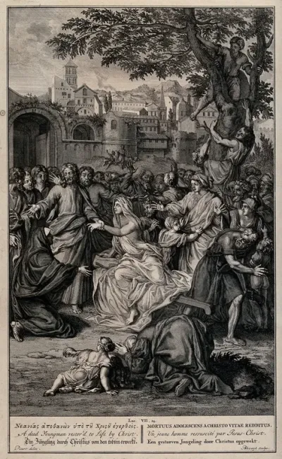 Christ resurrecting the young man