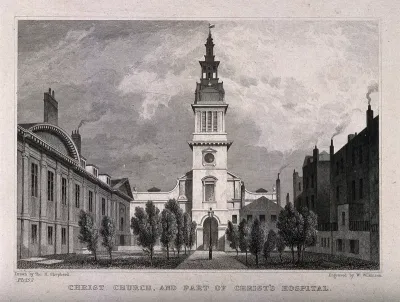 Christ's Hospital, London: the church and the quadrangle