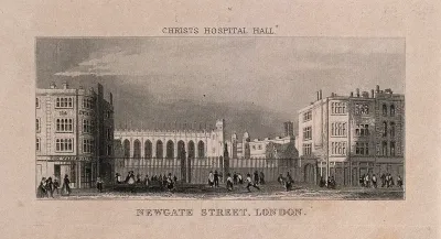 Christ's Hospital, London: the exterior, seen from Newgate Street