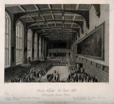 Christ's Hospital, London: the interior of the Hall