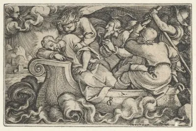Christ Sleeping During the Storm on Lake Tiberias, from "The Story of Christ"