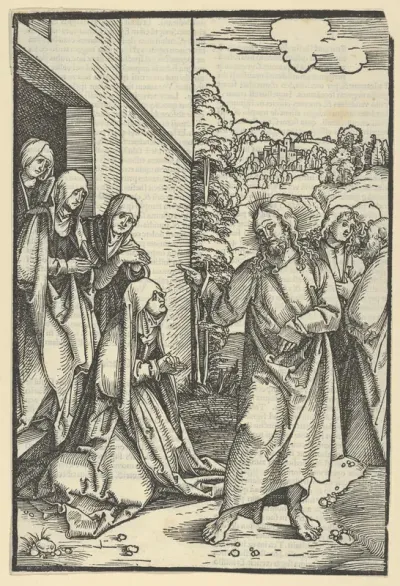 Christ Taking Leave of His Mother, from Speculum passionis domini nostri Ihesu Christi