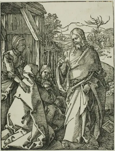 Christ Taking Leave of His Mother, from The Small Woodcut Passion