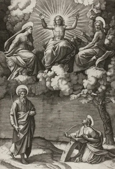 Christ, the Virgin, and Saint John the Baptist with Saints Paul and Catherine