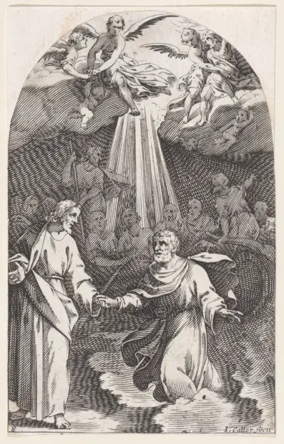 Christ Walking on Water, Holding the Hand of St. Peter (First Composition), plate 8 from "Les Tableaux de Rome, Les Eglises Jubilaires" (The Paintings of Rome, The Churches Jubilee)