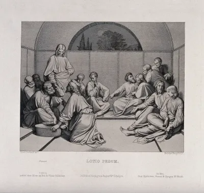 Christ washes the feet of the apostles