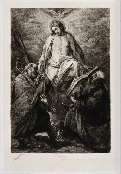 Christ with the Holy Ghost, Saint Peter the Apostle and Saint Paul the Apostle