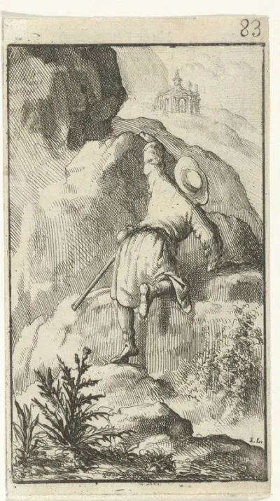 Christen beklimt de heuvel Moeilijkheid